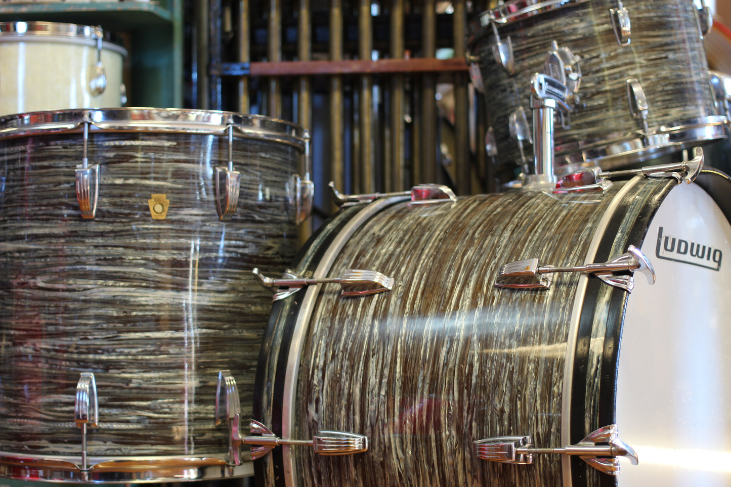 1960's Ludwig Hollywood in Oyster Blue Pearl 14x22 16x16 8x12