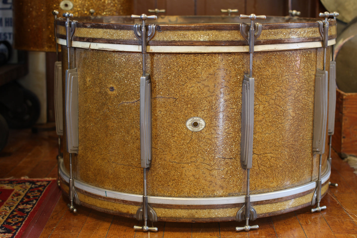 1941 Ludwig & Ludwig 'Swing Sensation' Outfit in Gold Flash Pearl 14x26 7.5x13 12.5x16