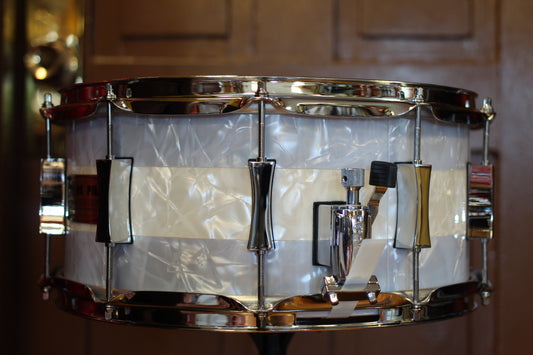 2022 Pork Pie Percussion 7"x14" Banded Marine Pearl Snare Drum