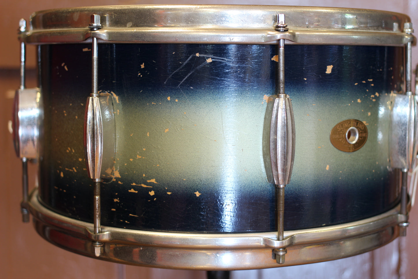 1950's Slingerland Student Model Radioking 7"x14" in Blue & Silver Duco
