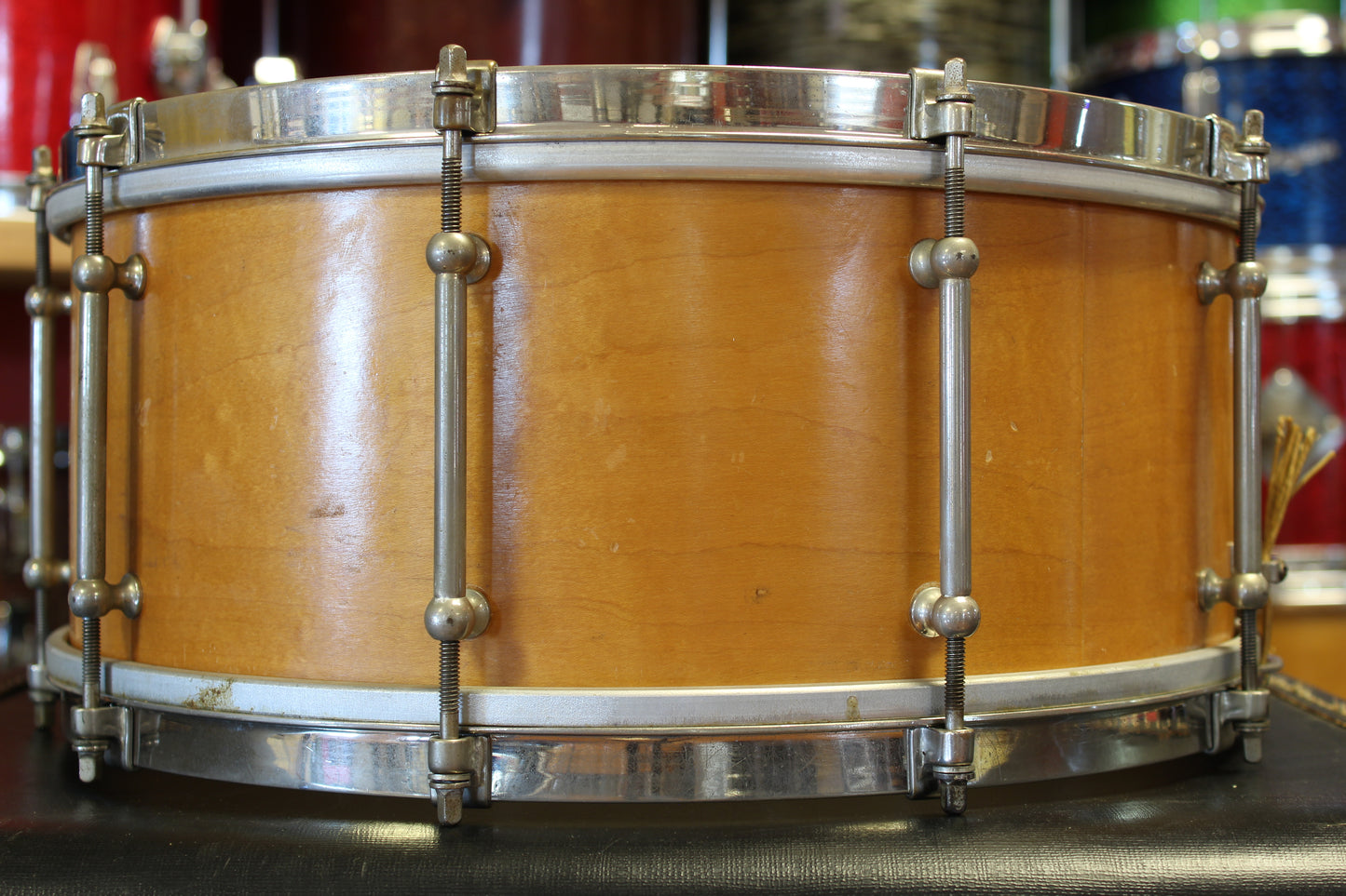 1920's Ludwig 6.5"x15" Wood-Shell Standard Snare Drum in Natural Maple