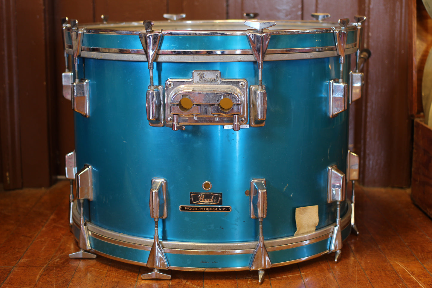 1980's Pearl Professional Wood-Fiberglass in Blue Flash 14x22 16x16 9x13 8x12