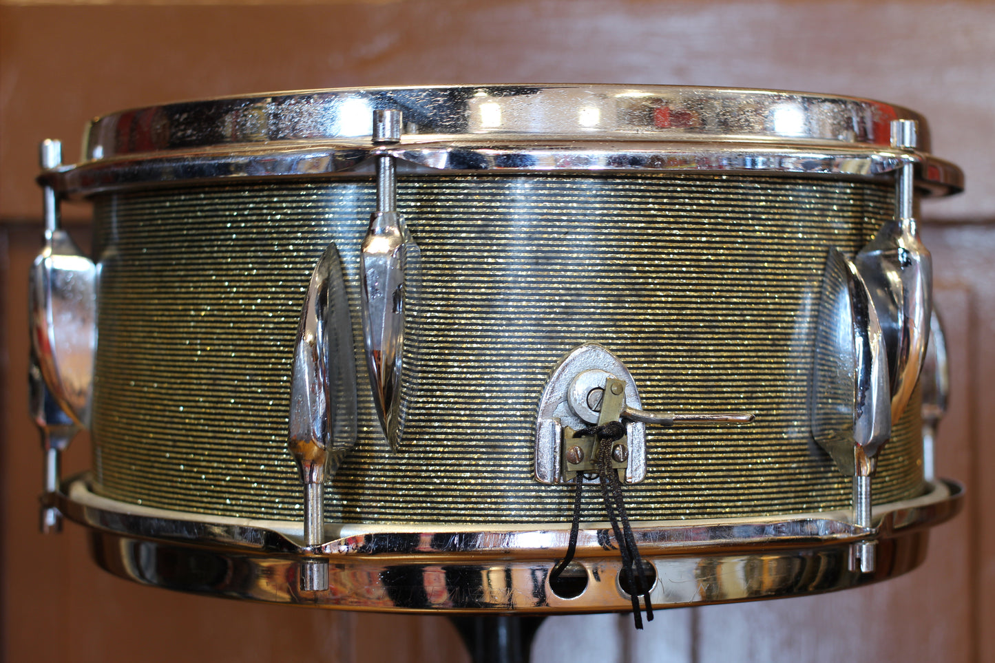 1960's Sonor 6"x13" Snare Drum in Black & Silver Striped Glitter