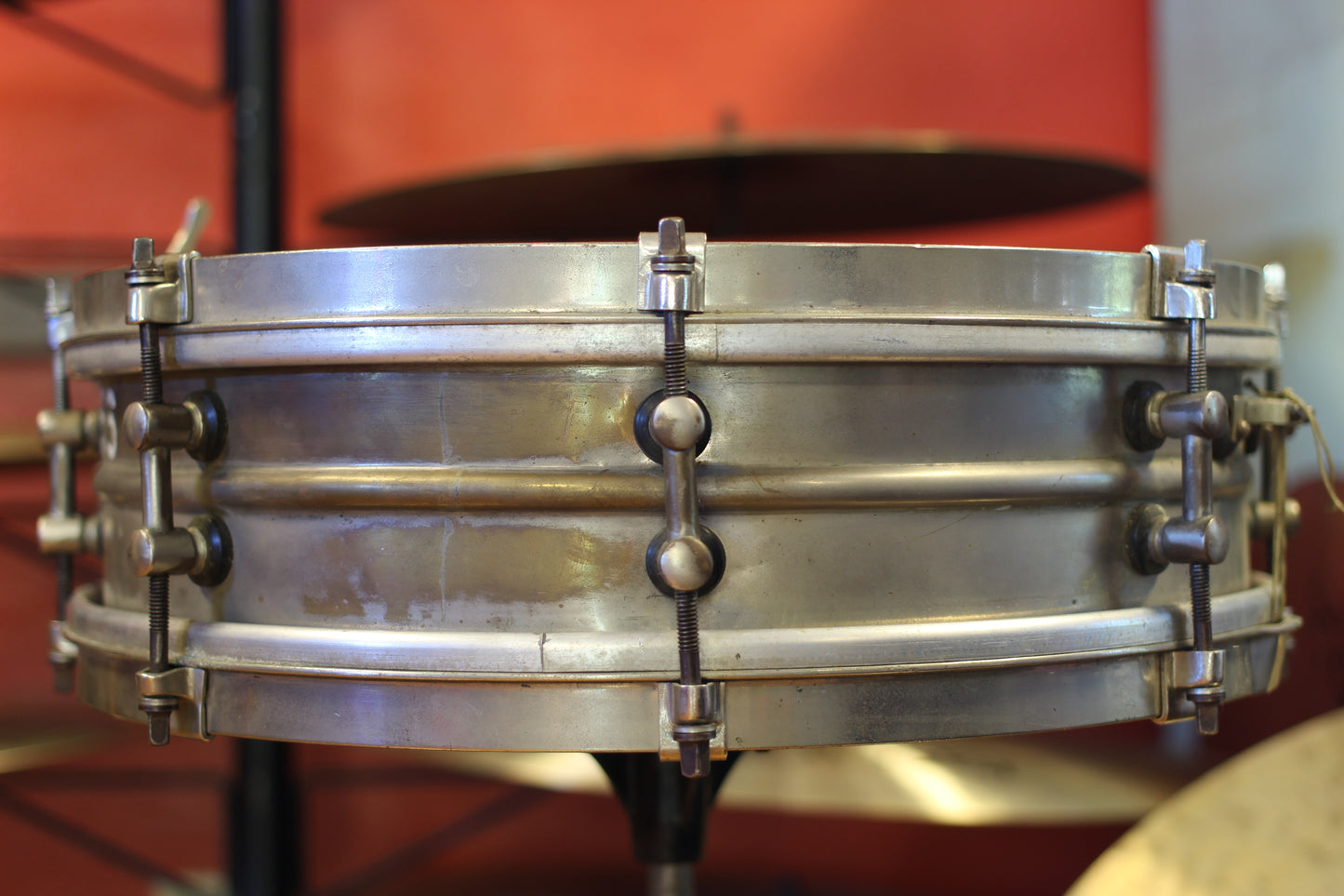1930's Slingerland / Ayers Percussion 4"x14" Nickel over Brass Snare Drum