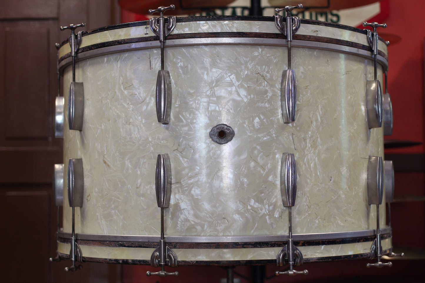 1940's Slingerland Radioking Gene Krupa Deluxe in Marine Pearl 14x26 16x16 9x13
