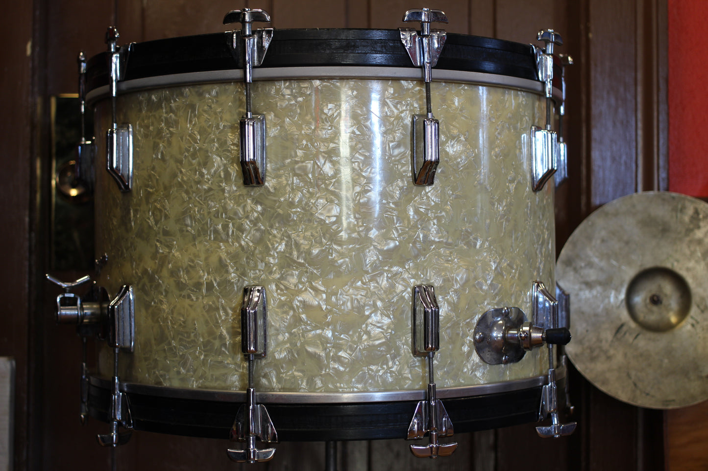 1970's Rogers Londoner in White Marine Pearl 14x22 16x16 9x13 8x12