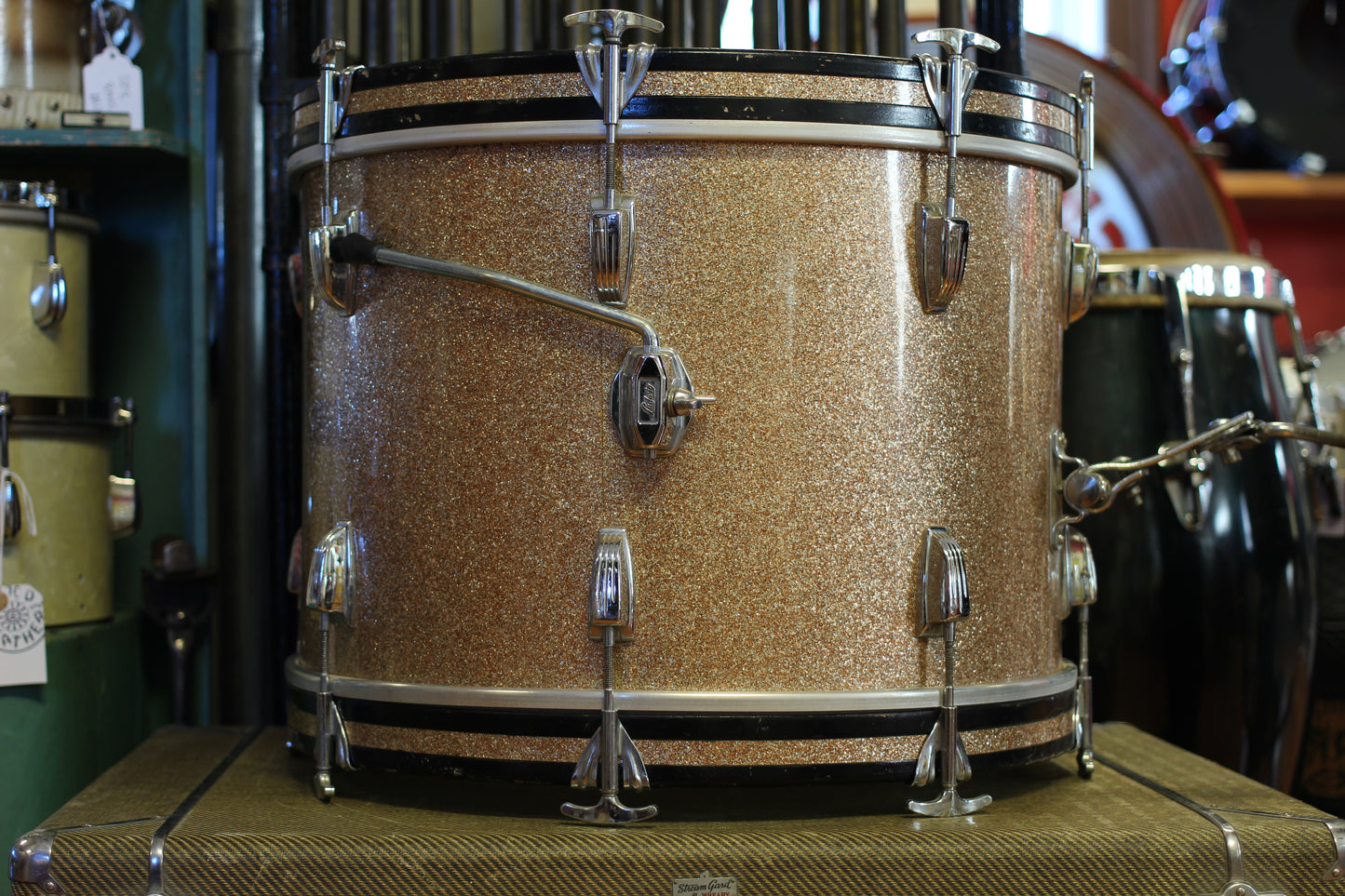 1960's Ludwig Downbeat in Champagne Sparkle 14x20 14x14 8x12