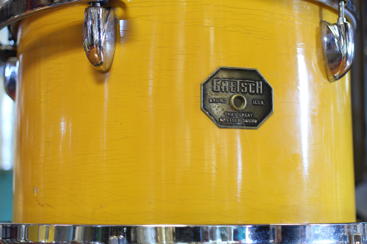 1970's Gretsch Recording outfit in Yellow Nitron Lacquer 14x22 14x16 9x13 8x12