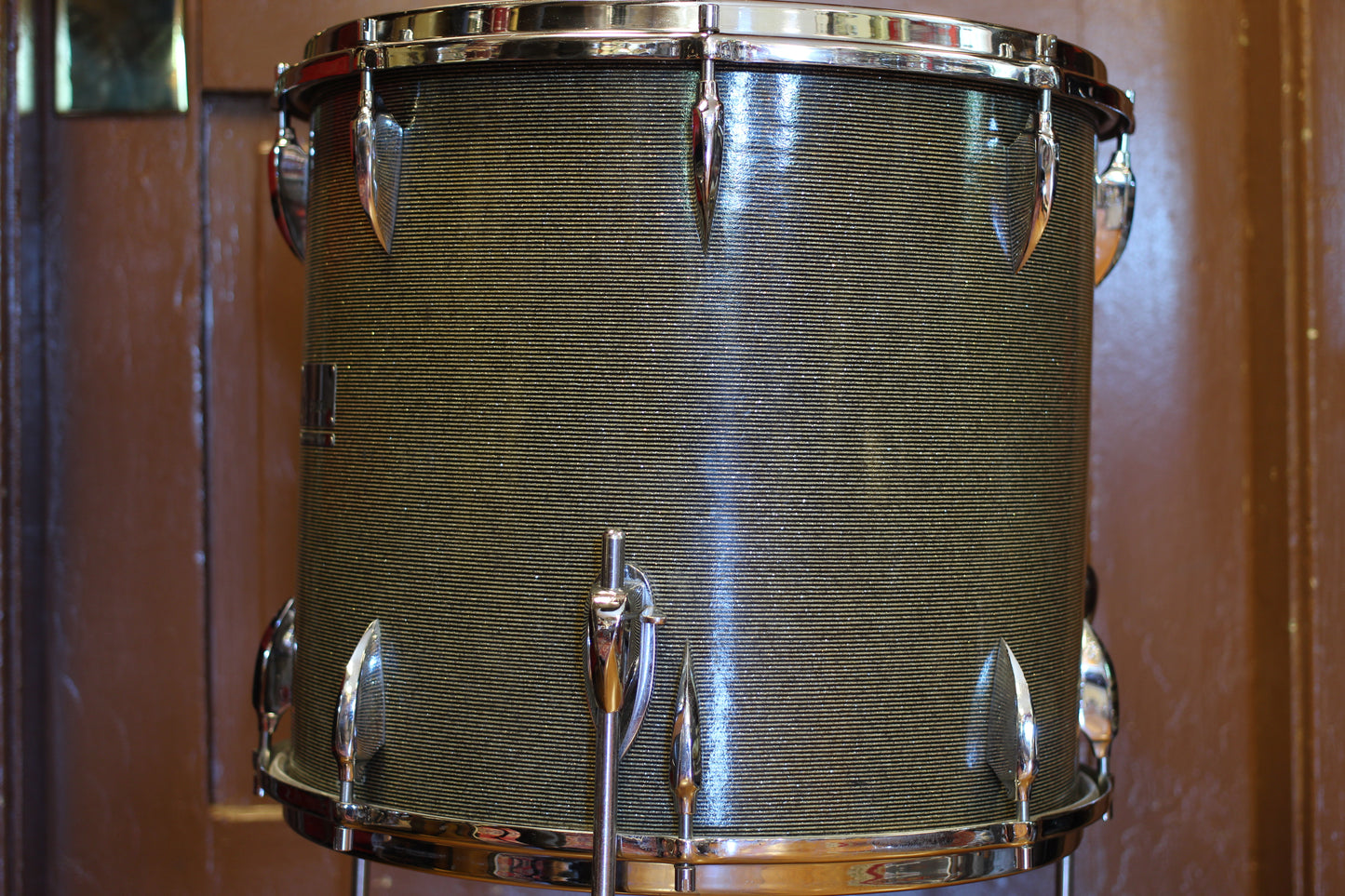 1960's Sonor Chicago Star Outfit in Black & Silver Striped Glitter 14x20 14x16 8x13
