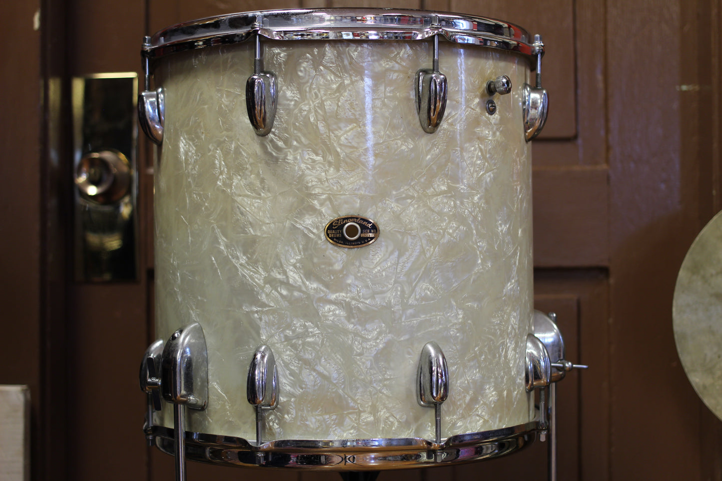 1960's Slingerland Modern Jazz in White Marine Pearl 14x20 14x14 8x12