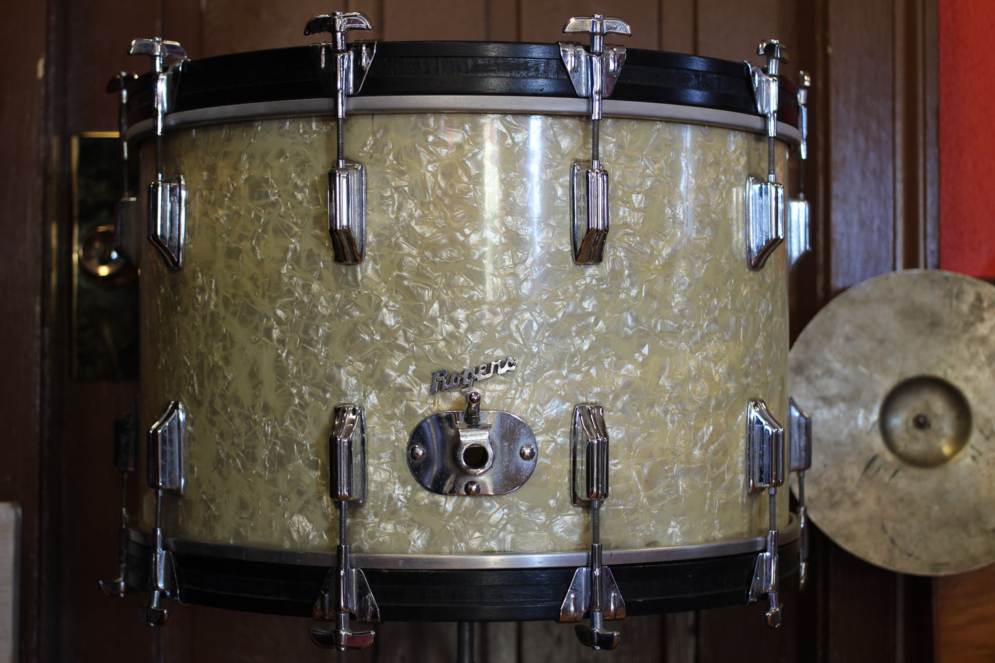 1970's Rogers Londoner in White Marine Pearl 14x22 16x16 9x13 8x12