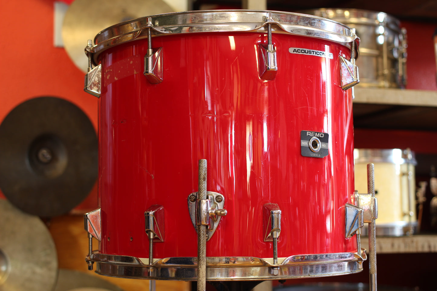 1990's Remo Acousticon 516 Bop kit in Cherry Red 12x18 12x14 9x12