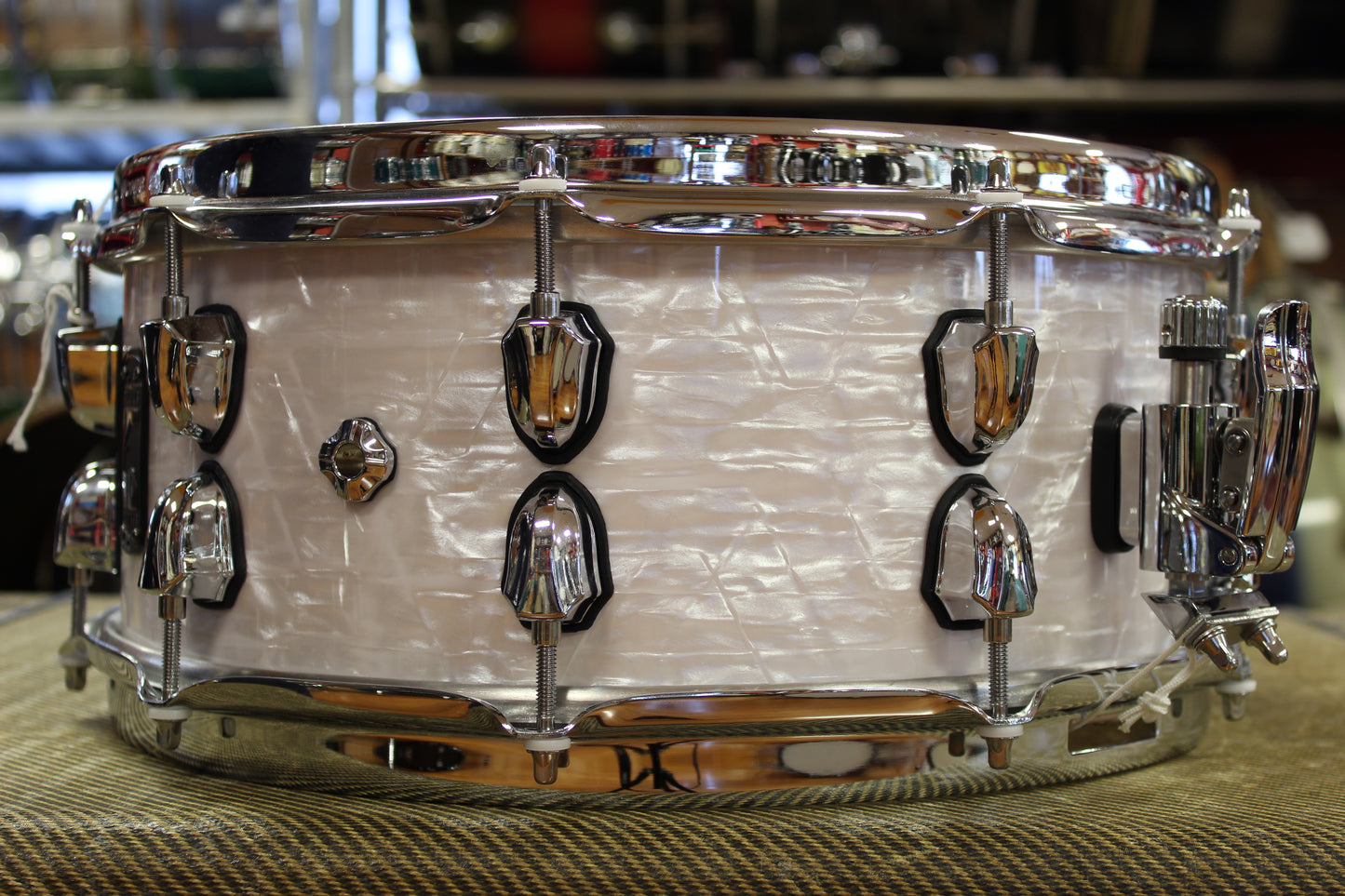 Mapex Black Panther Heritage 6"x14" Snare Drum in White Strata