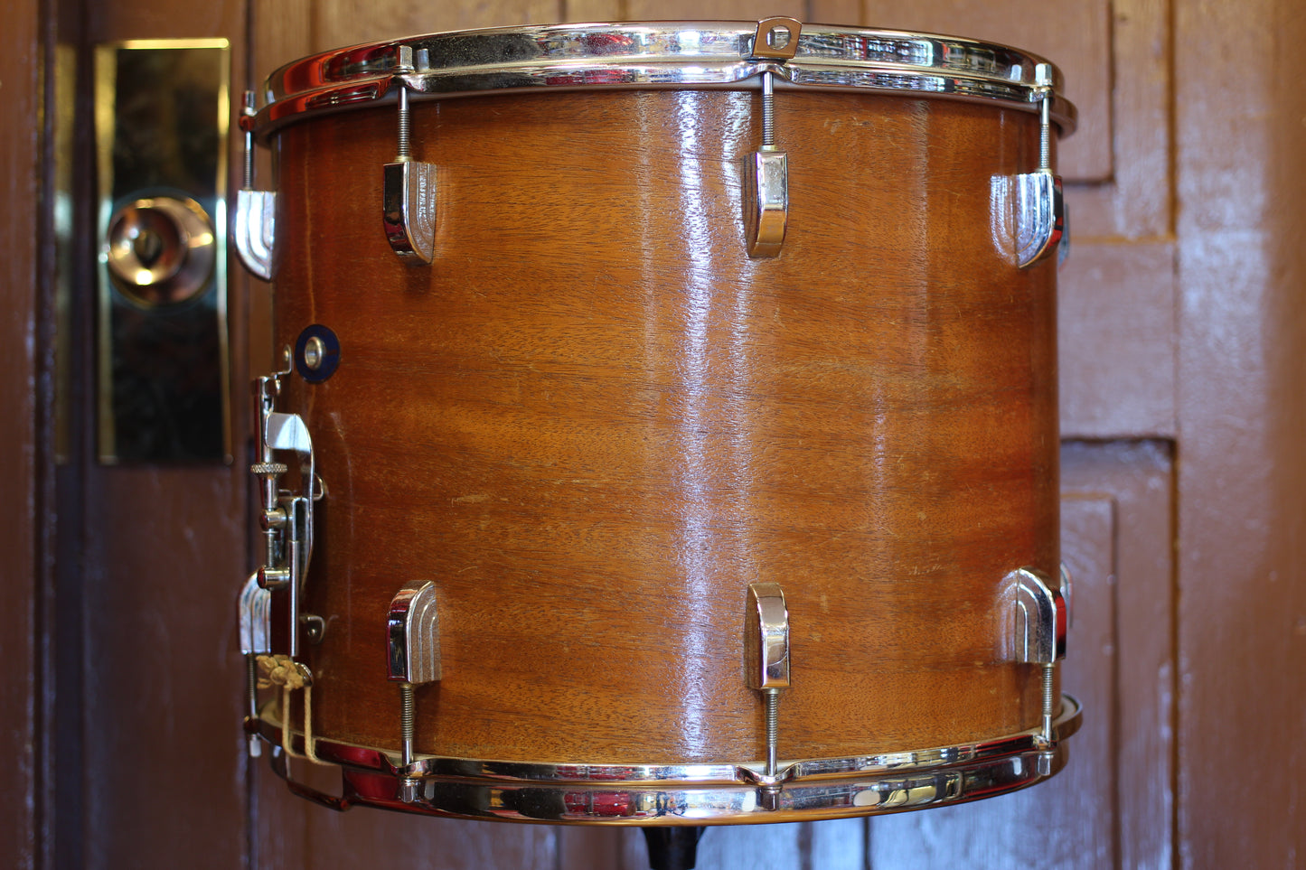 1960's Leedy 'Floating Head' Snare Drum 12"x15" in Natural Mahogany