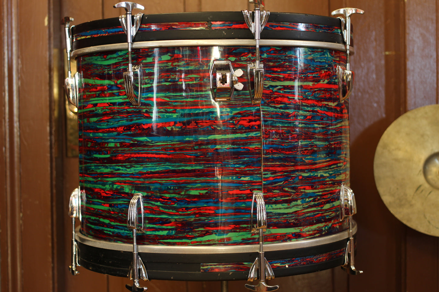 1970's Ludwig 'Holywood' in Psychedelic Red 14x20 16x16 9x13 8x12