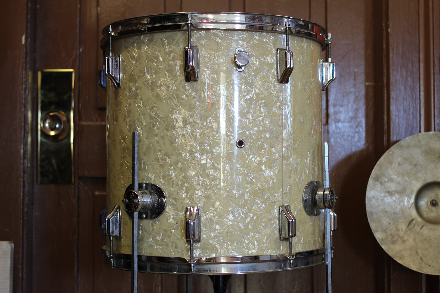 1970's Rogers Londoner in White Marine Pearl 14x22 16x16 9x13 8x12