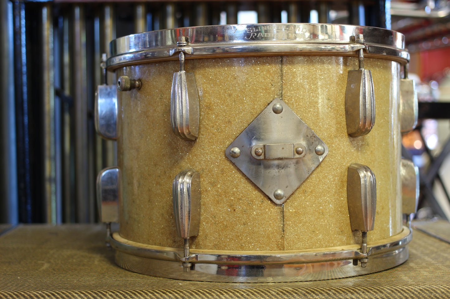 1940's Slingerland Radioking 'Buddy Schutz' Sparkling Silver Pearl 14x24 16x16 9x13 7x14