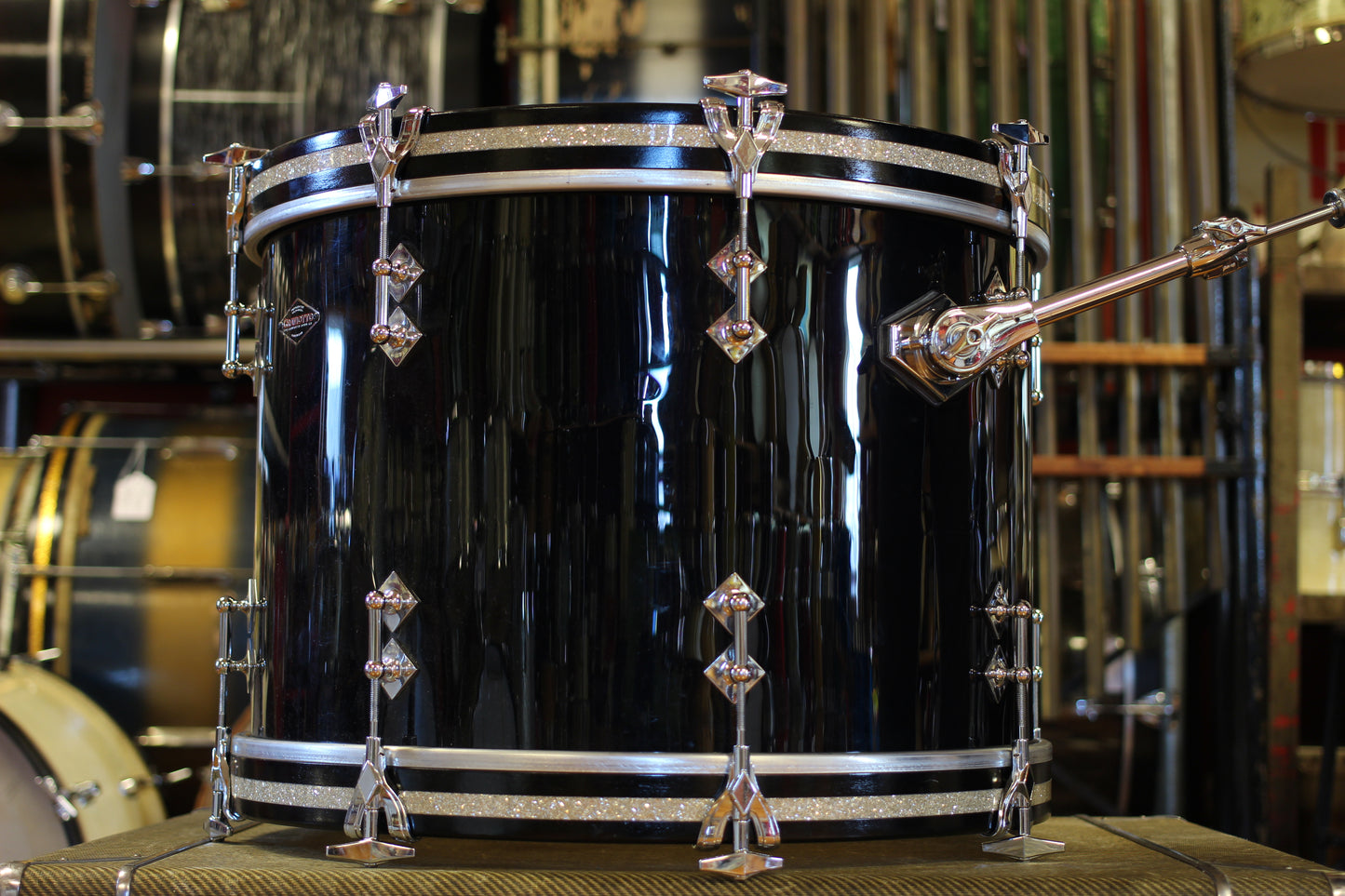 2000's Craviotto Solid Maple Kit in Black 14x20 14x14 8x12 7.5x10