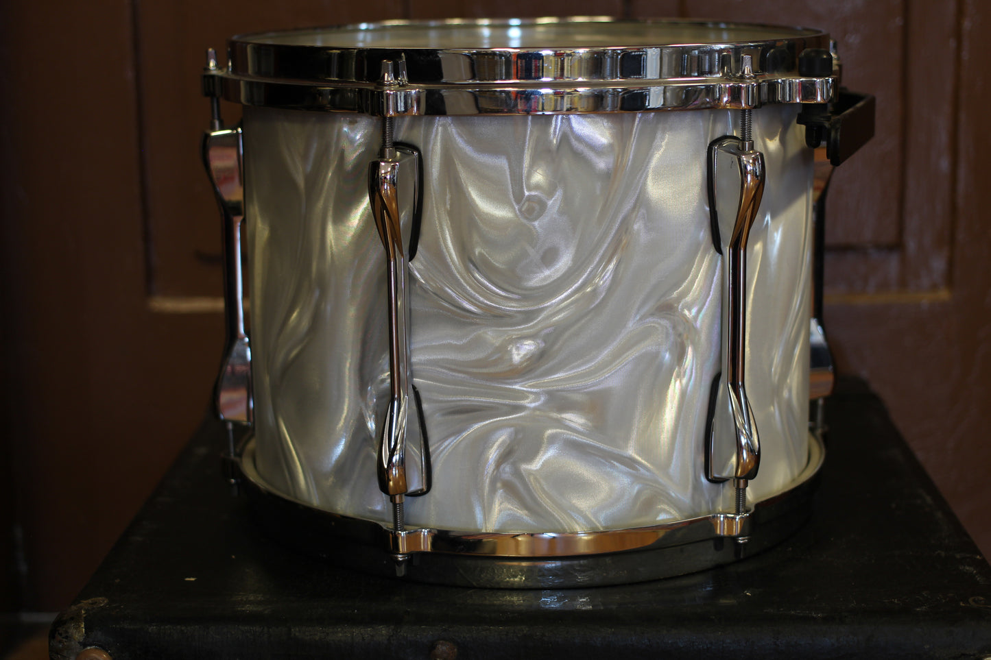 Used Tama Superstar Hyperdrive Kit in White Satin Flame 18x22 16x16 9x12