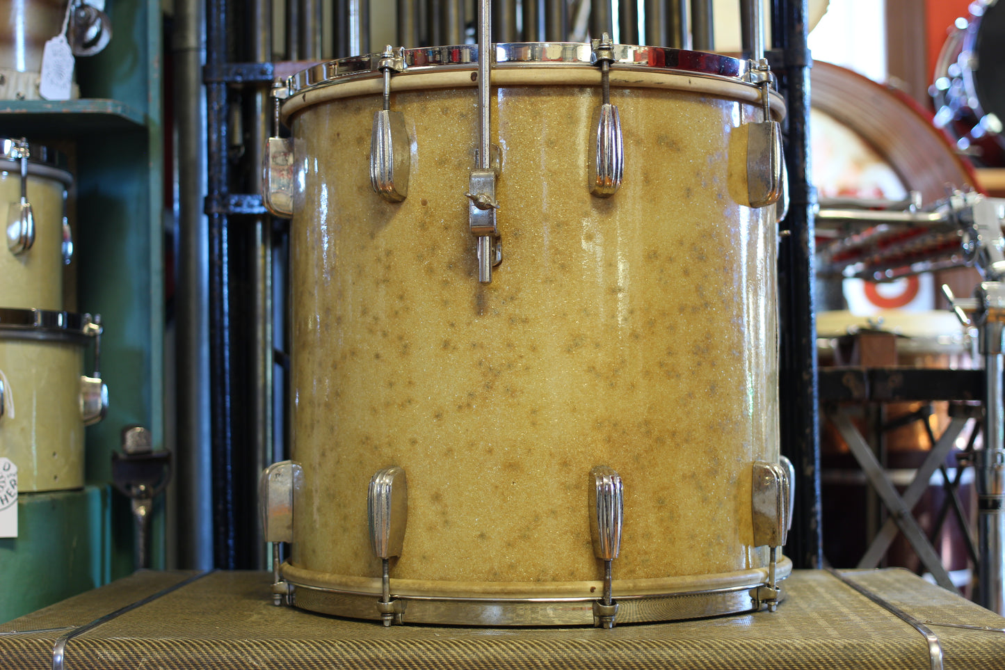 1940's Slingerland Radioking 'Buddy Schutz' Sparkling Silver Pearl 14x24 16x16 9x13 7x14