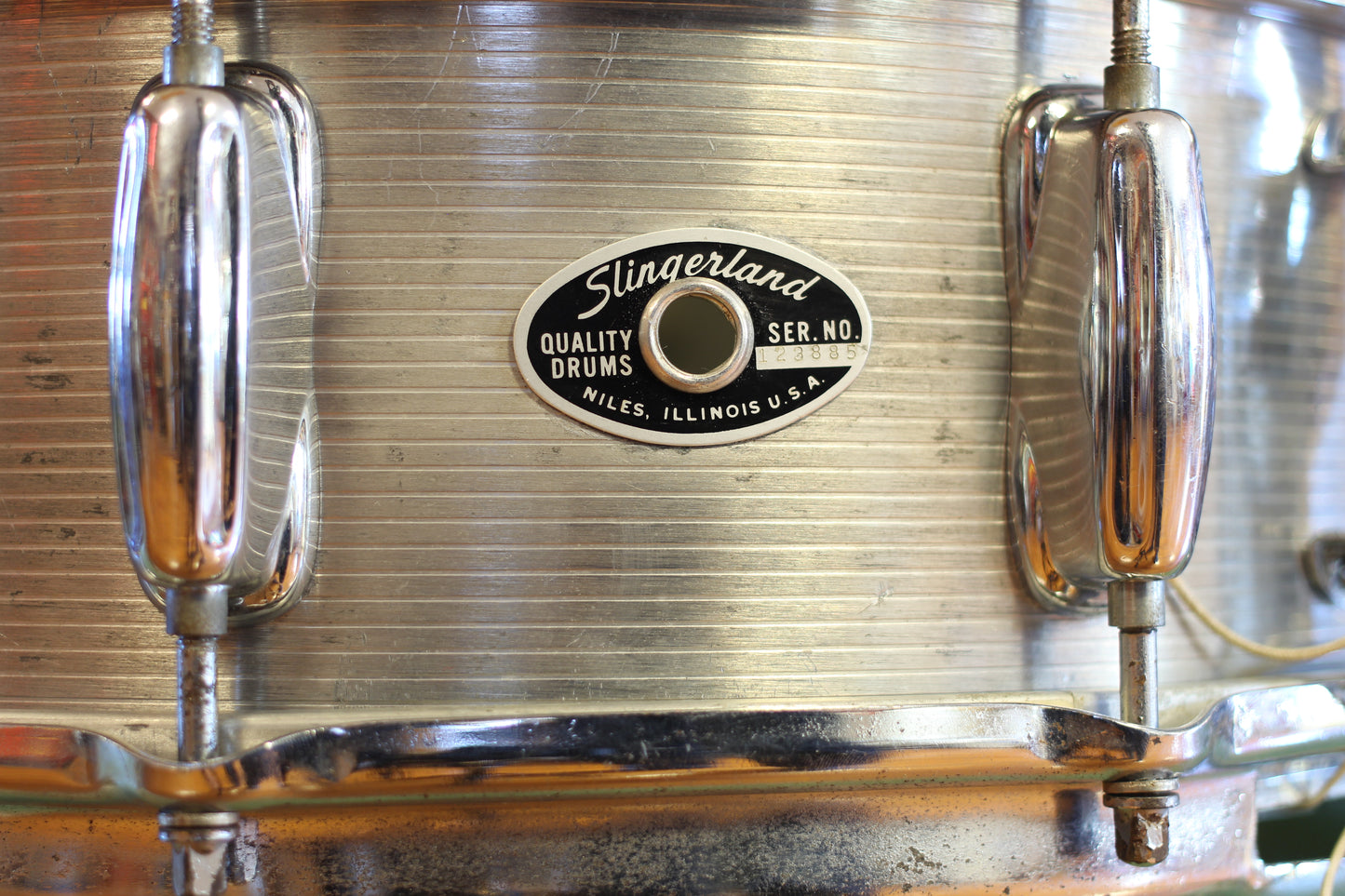 1970's Slingerland 5"x14" Ribbed Aluminum No 140 Snare Drum