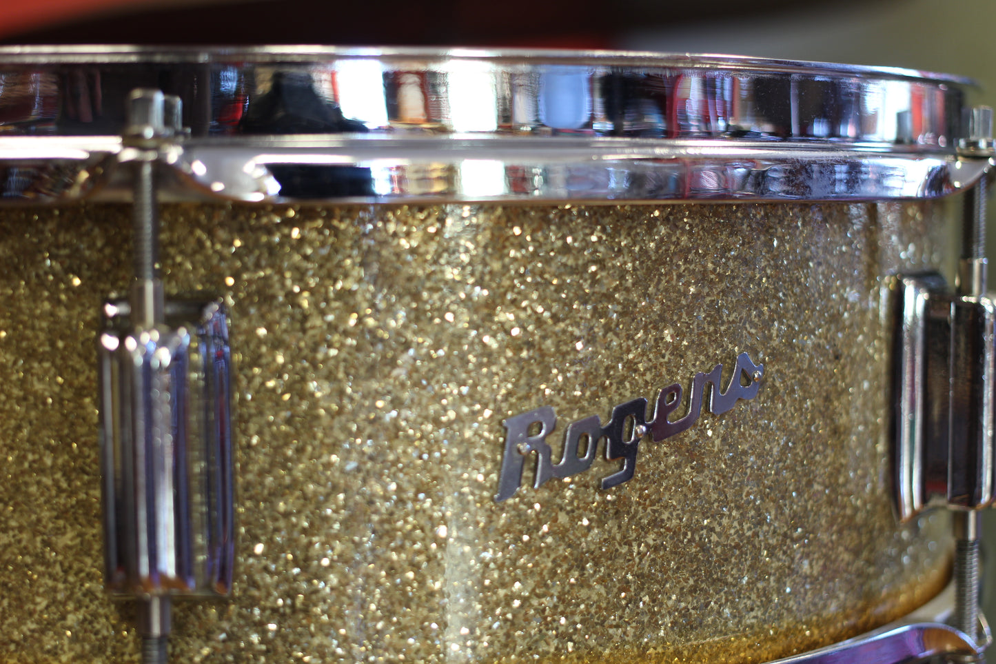 1960's Rogers 5"x14" Luxor Snare Drum in Gold Sparkle