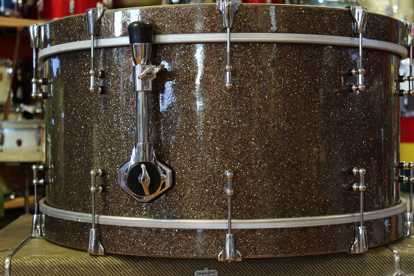 SJC Custom Drum Kit in Ginger Glass Glitter 12x26 14x16 8x12