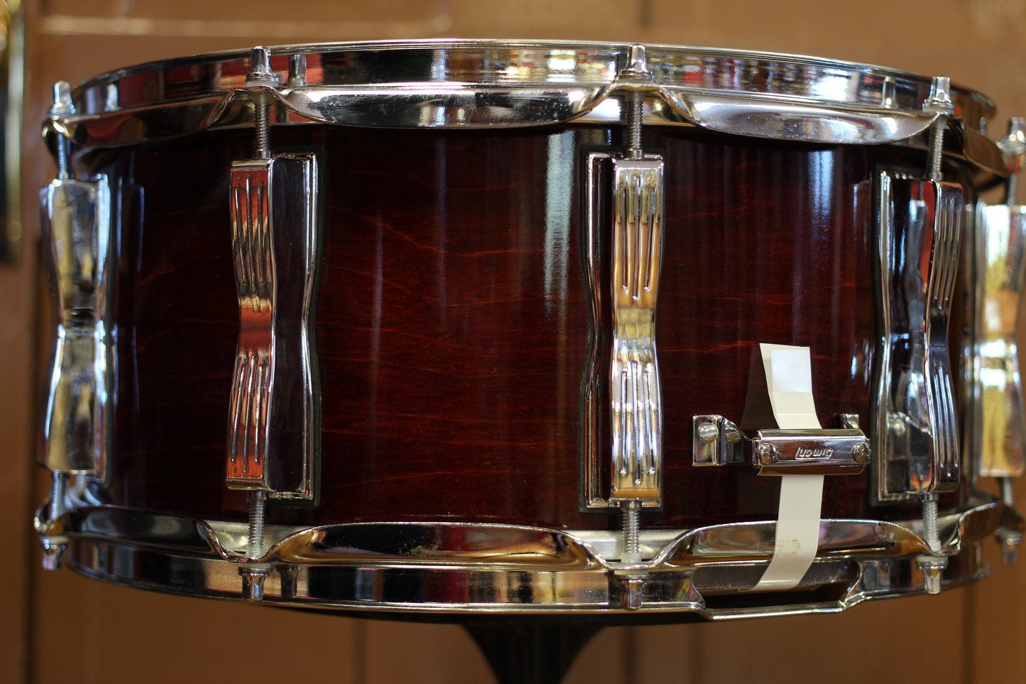 1997 Ludwig Classic Maple Snare Drum 6.5"x14" in Natural Mahogany