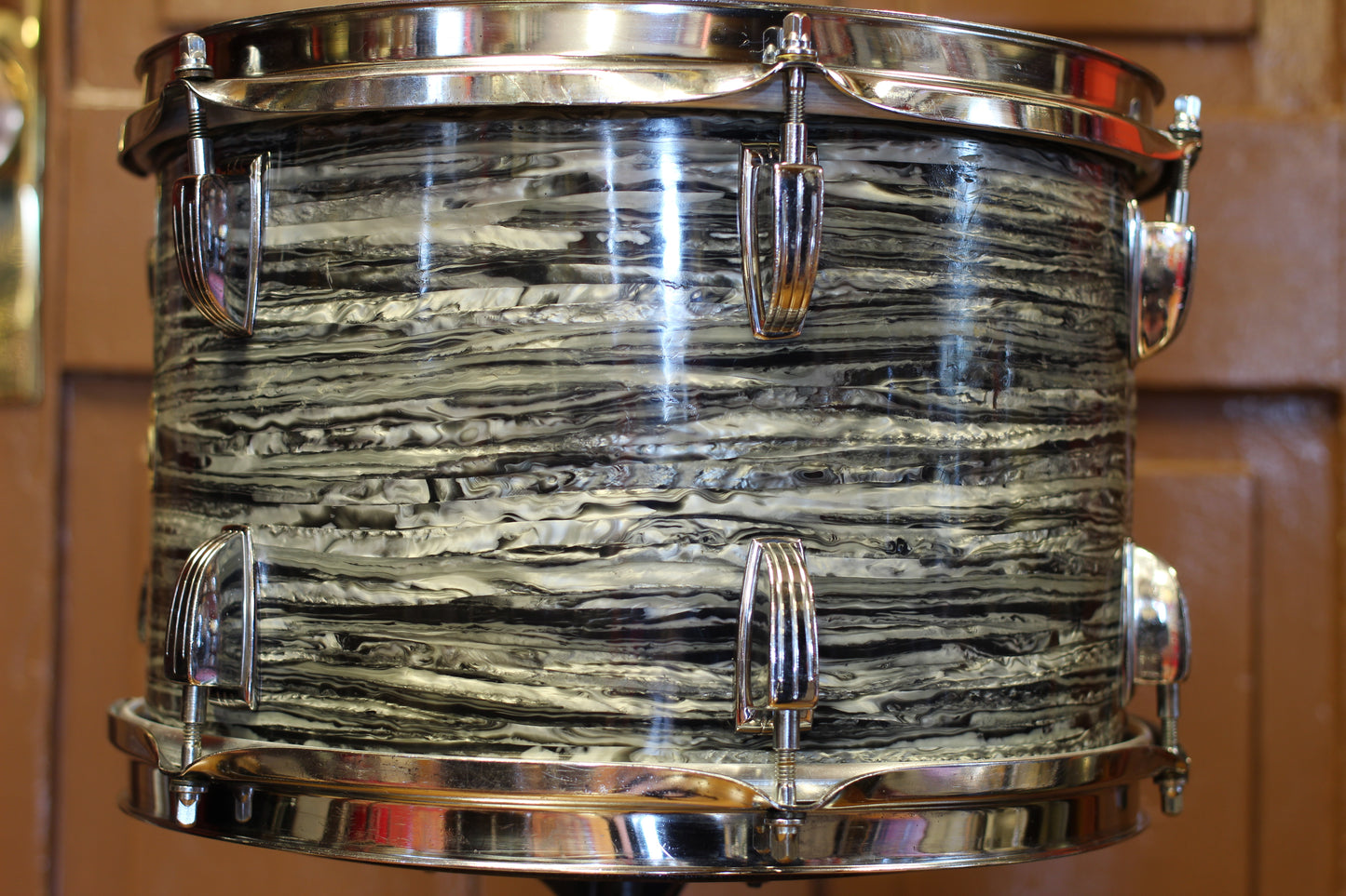 1968 Ludwig 'Downbeat' Outfit in Oyster Black Pearl 14x20 14x14 8x12