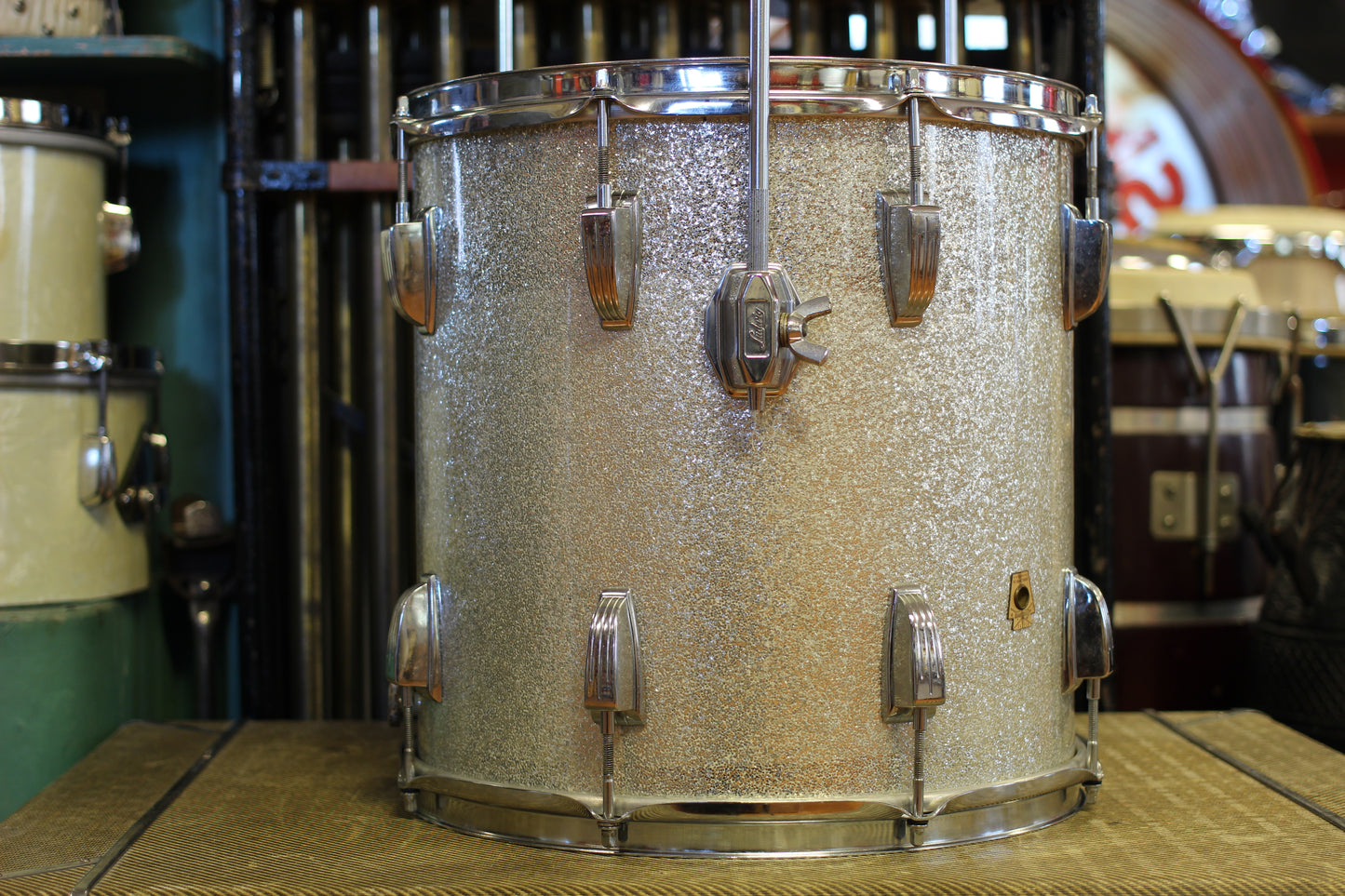 1960's Ludwig Downbeat in Silver Sparkle 14x20 14x14 8x12