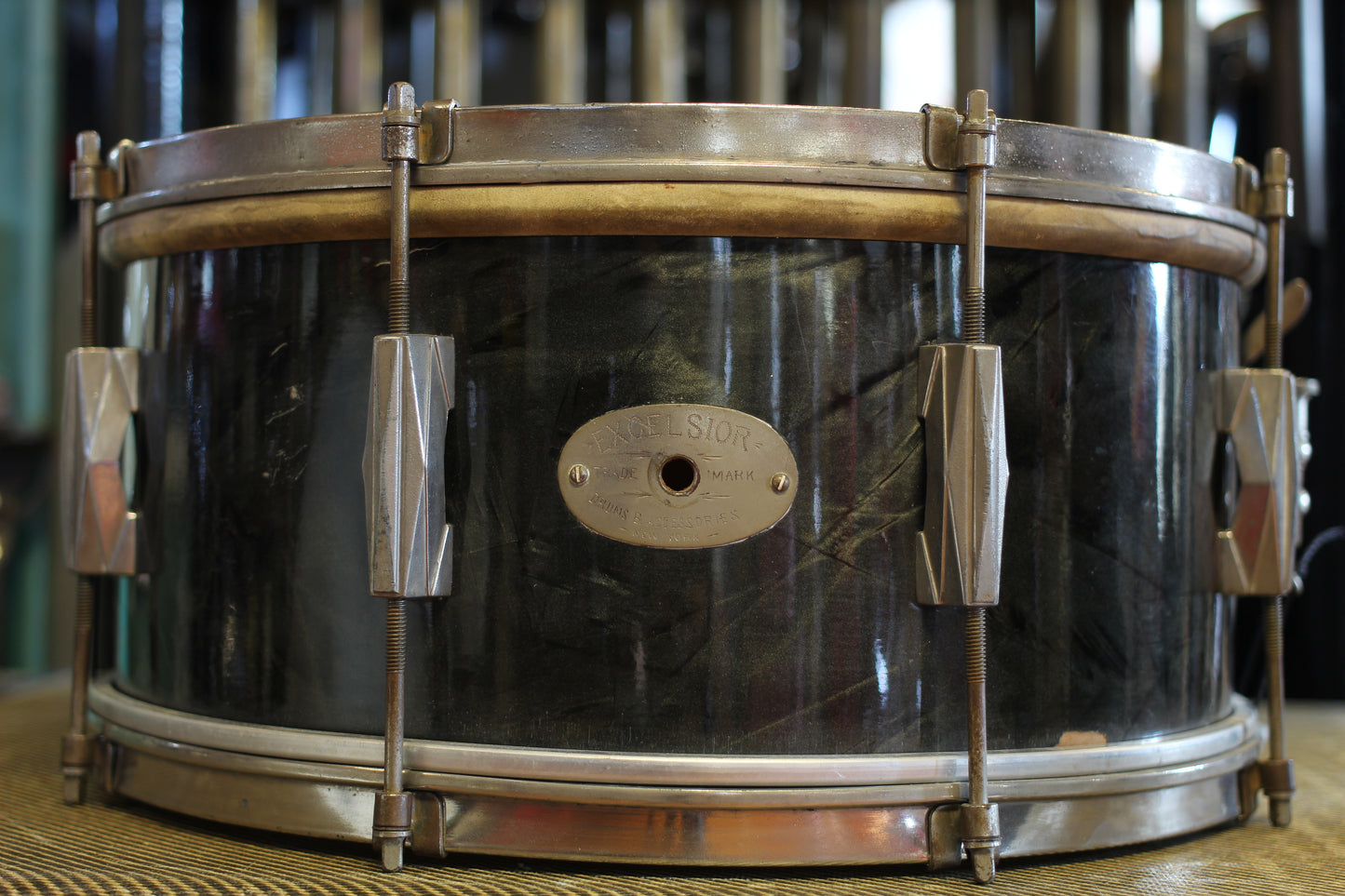 1940's Excelsior (Gretsch) in Black Diamond Pearl 12x25 6.5x14