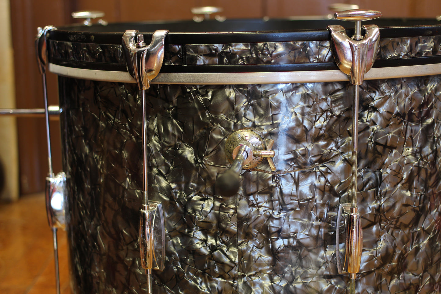 1960's Gretsch Playboy outfit in Black Diamond Pearl 14x20 14x14 8x12