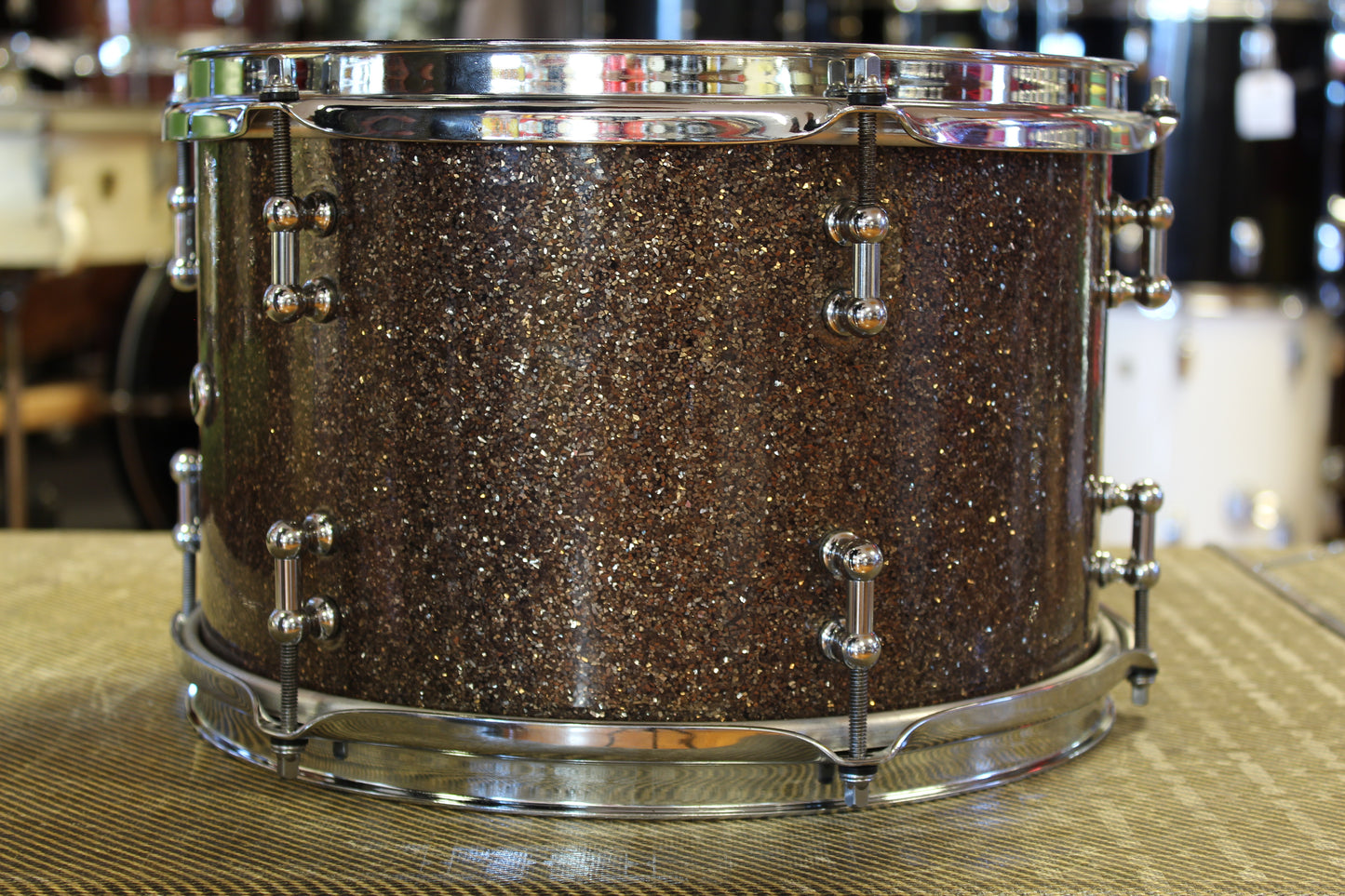 SJC Custom Drum Kit in Ginger Glass Glitter 12x26 14x16 8x12