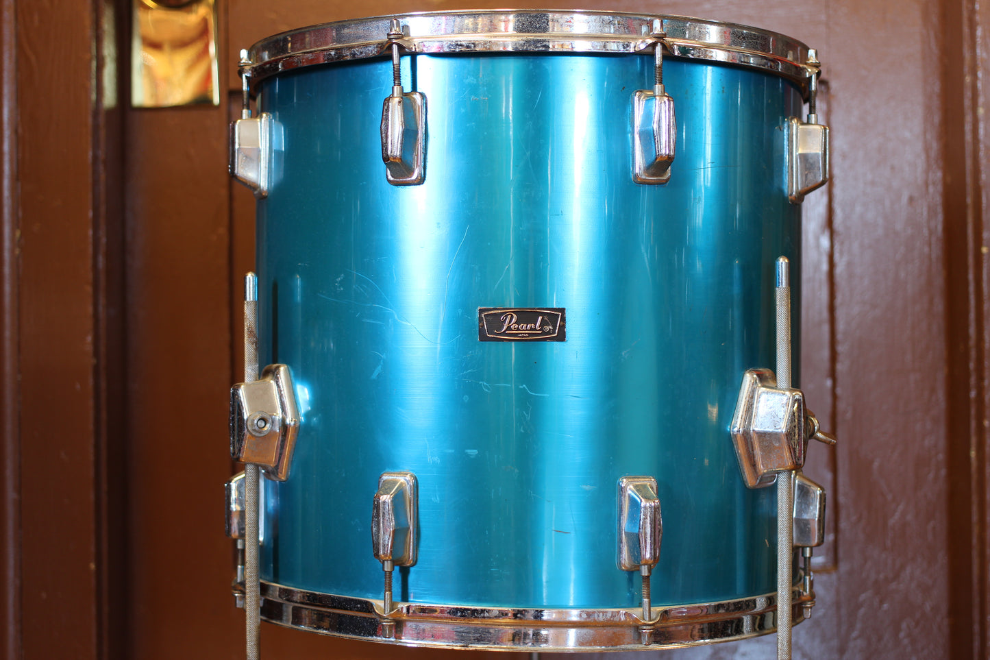 1980's Pearl Professional Wood-Fiberglass in Blue Flash 14x22 16x16 9x13 8x12