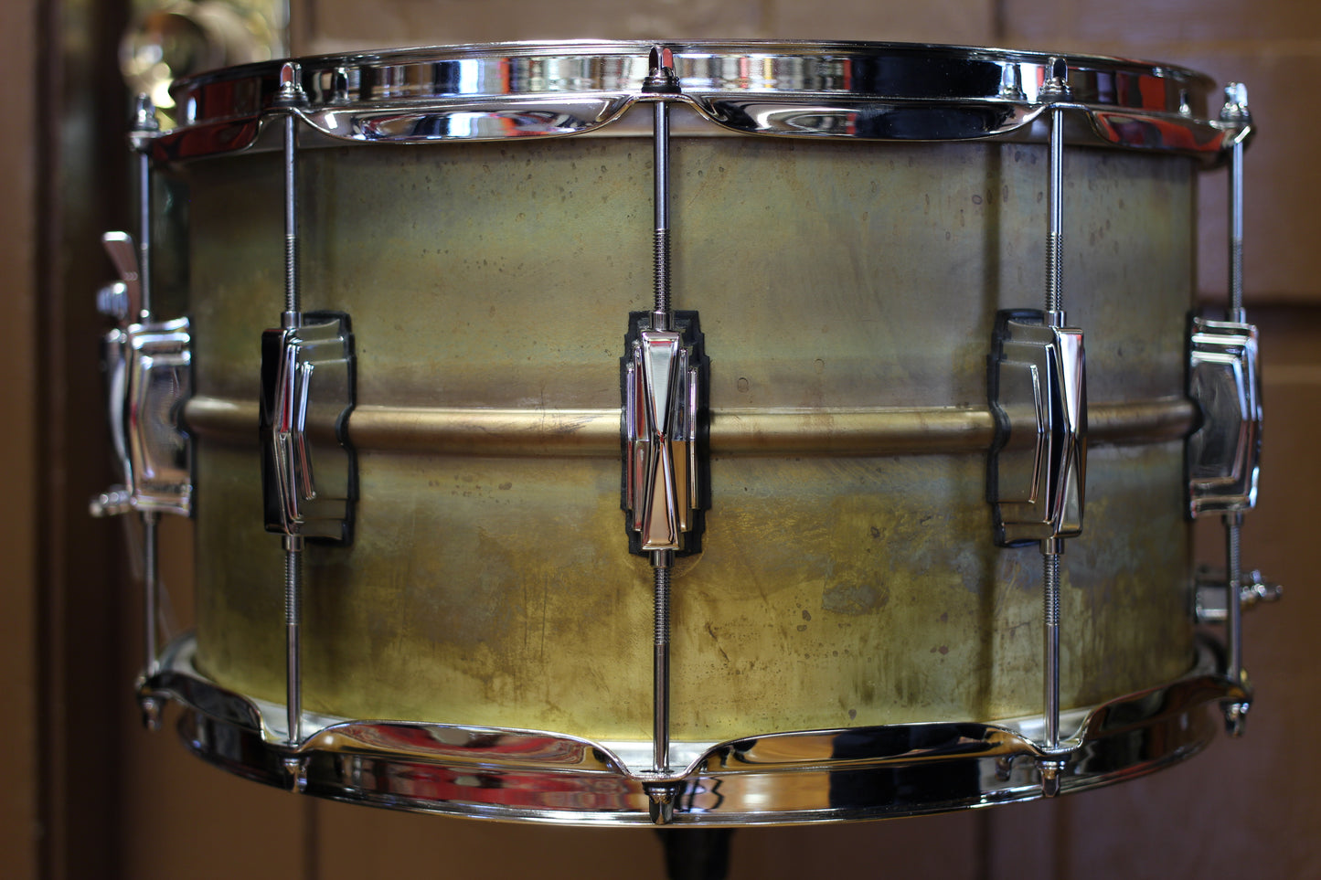 Used Ludwig 8"x14" Raw Brass Phonic Snare Drum