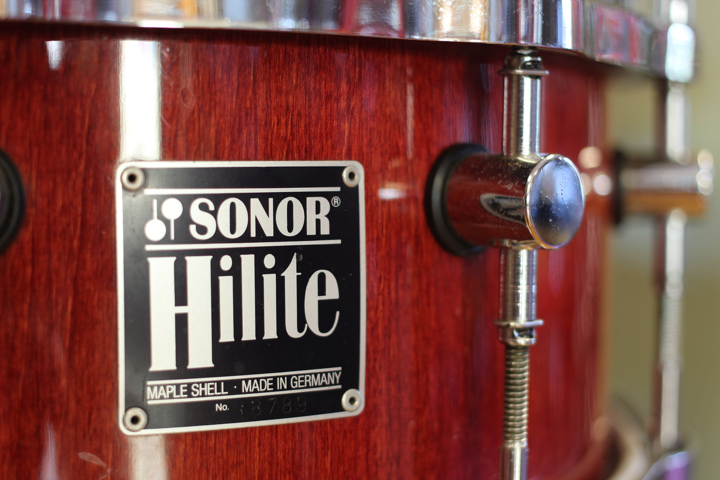 1990's Sonor HD-500 Hilite in Red Maple 5.75"x14"