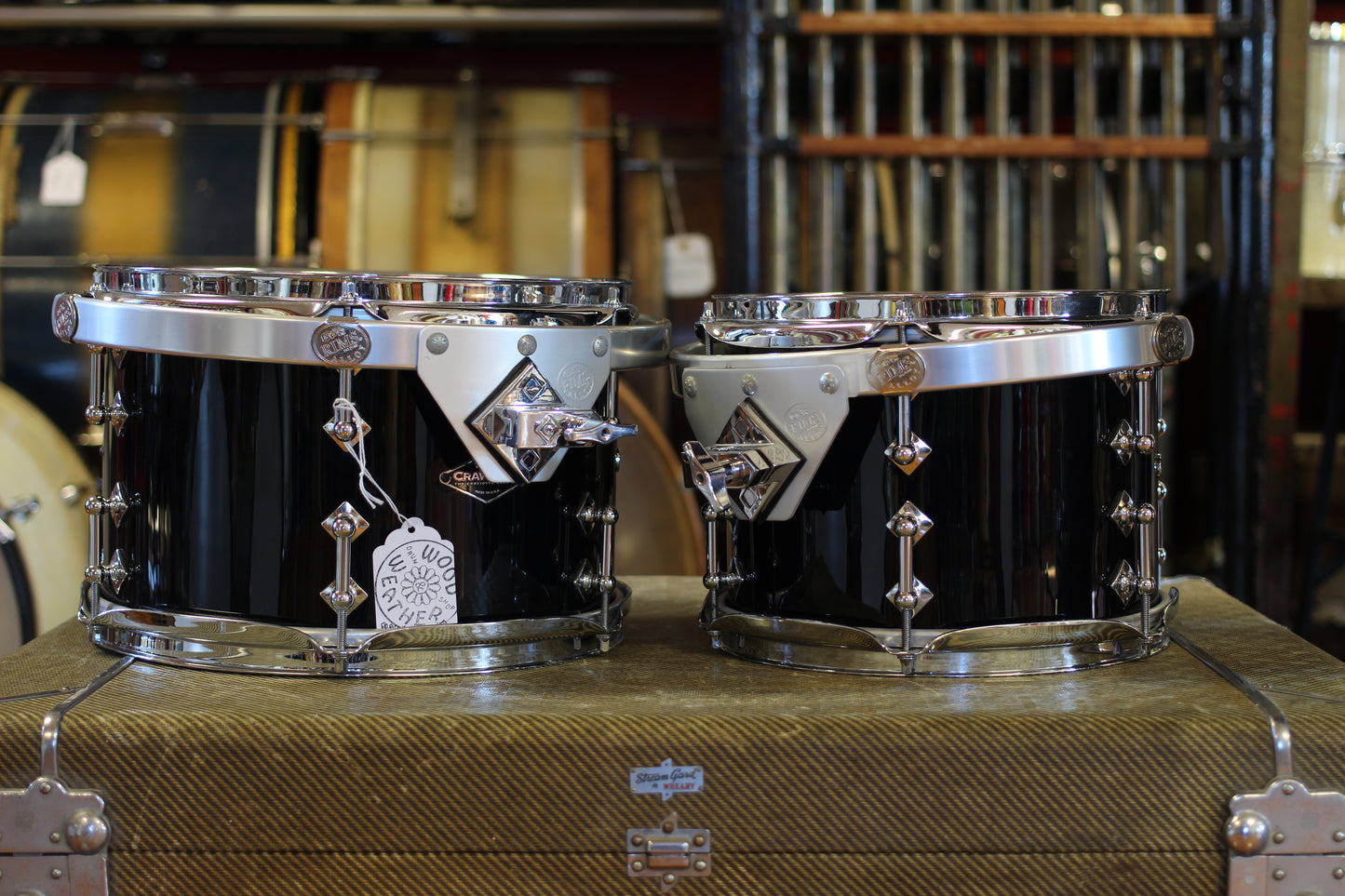 2000's Craviotto Solid Maple Kit in Black 14x20 14x14 8x12 7.5x10