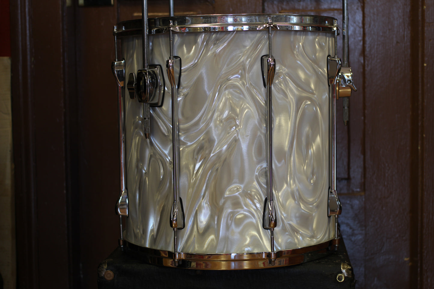 Used Tama Superstar Hyperdrive Kit in White Satin Flame 18x22 16x16 9x12