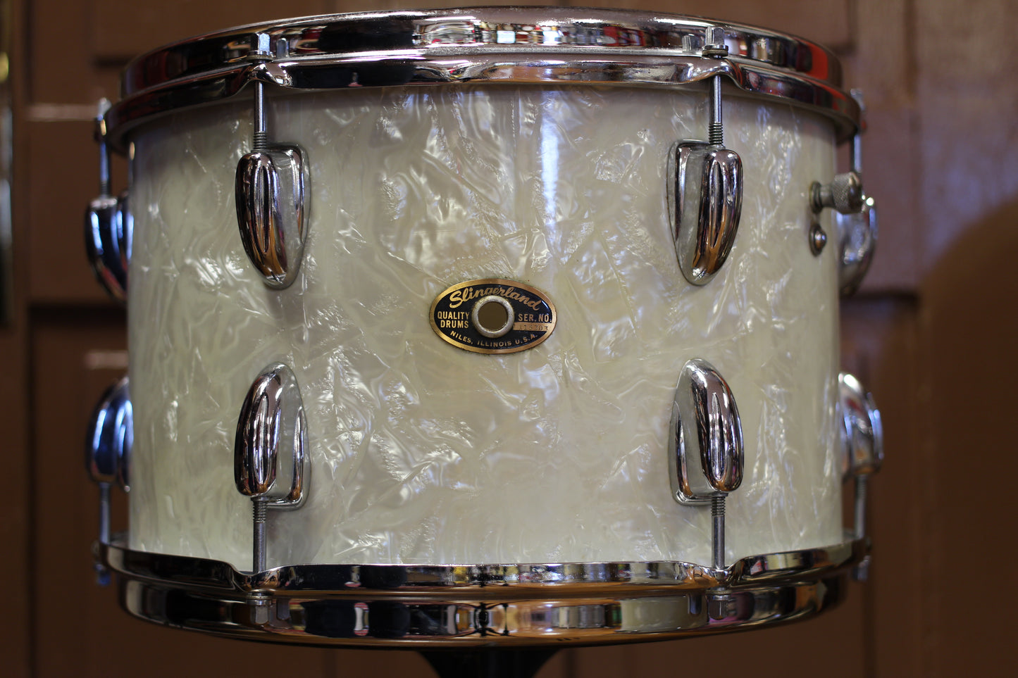 1960's Slingerland Modern Jazz in White Marine Pearl 14x20 14x14 8x12