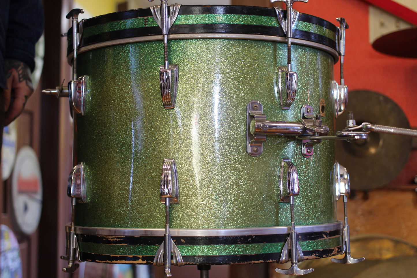 1960's Ludwig Jazzette in Green Sparkle 12x18 14x14 8x12