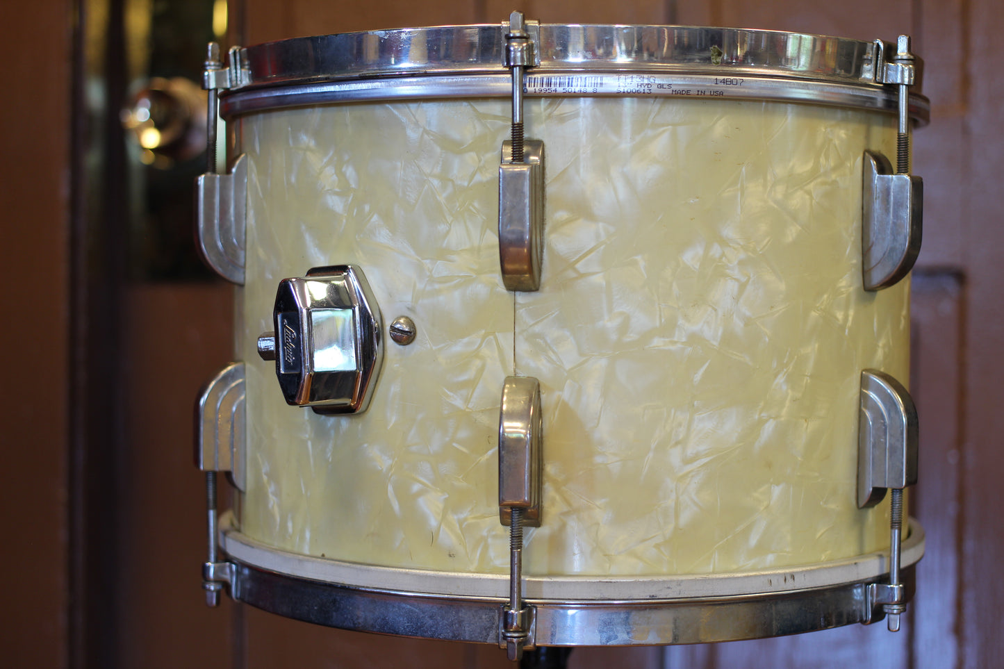 1950's Leedy & Ludwig Broadway in White Marine Pearl 14x24 16x16 9x13