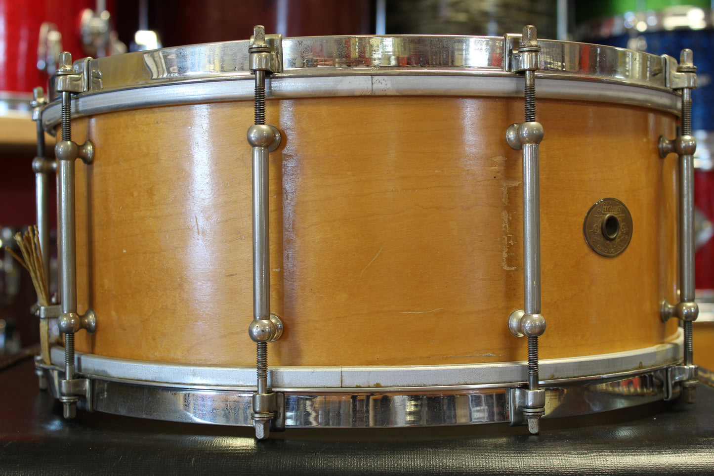 1920's Ludwig 6.5"x15" Wood-Shell Standard Snare Drum in Natural Maple