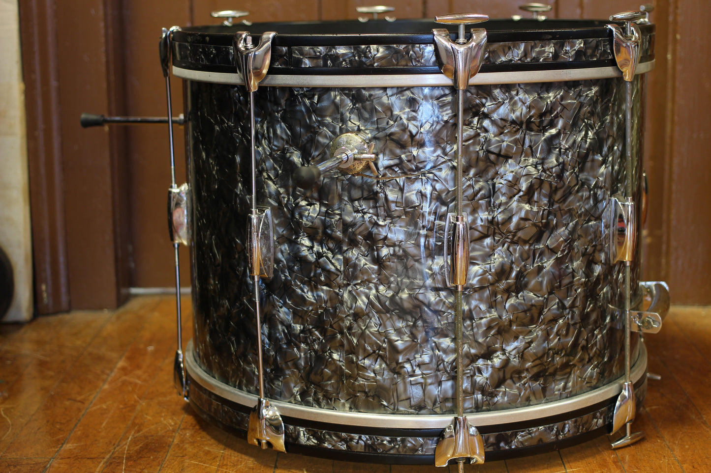 1960's Gretsch Playboy outfit in Black Diamond Pearl 14x20 14x14 8x12