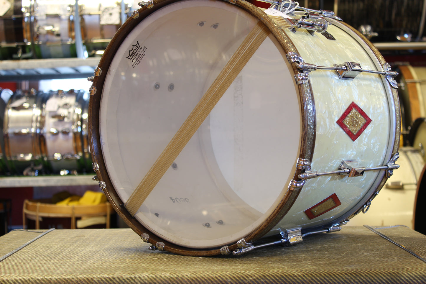 1938 Leedy 12"x15" Battalion Street Drum in Marine Pearl Full Dress