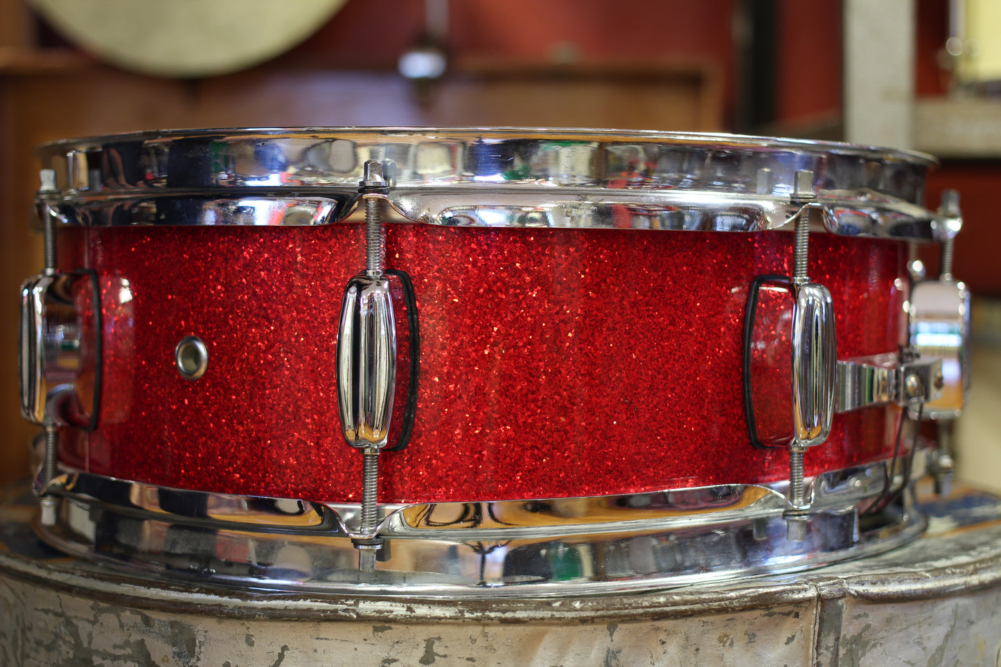 1960's Rogers 5"x14" Holiday Snare Drum in Sparkling Red Pearl