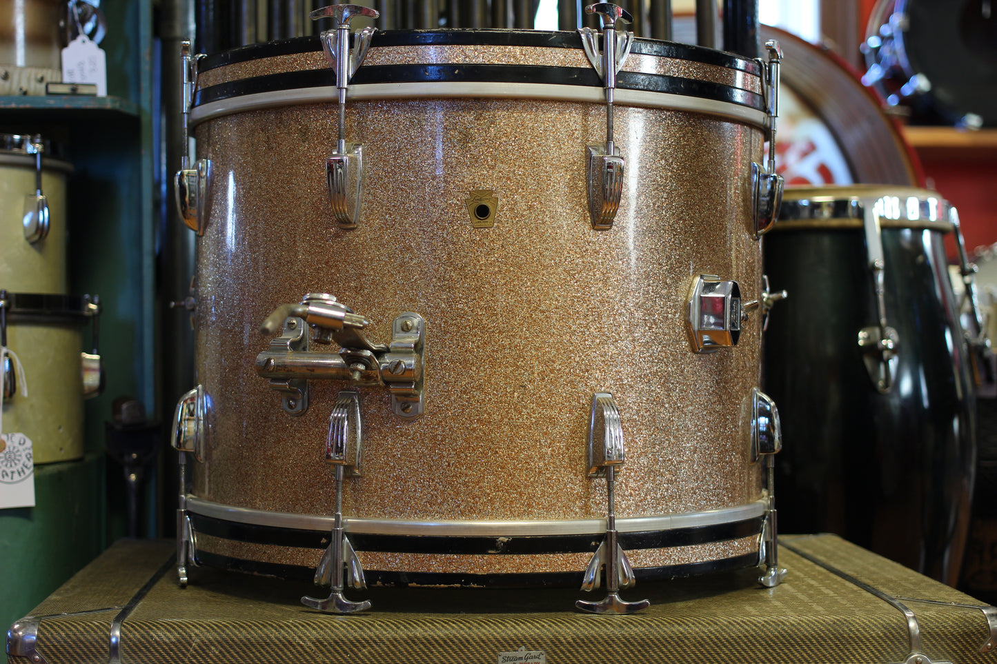 1960's Ludwig Downbeat in Champagne Sparkle 14x20 14x14 8x12