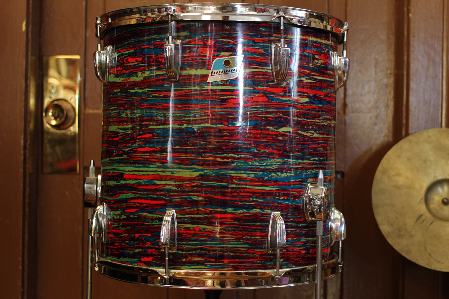 1970's Ludwig 'Holywood' in Psychedelic Red 14x20 16x16 9x13 8x12