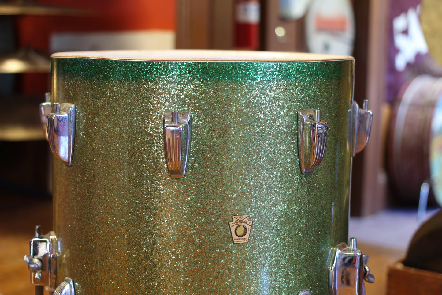 1960's Ludwig Jazzette in Green Sparkle 12x18 14x14 8x12