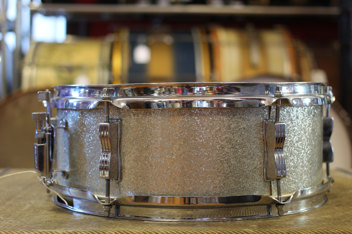 1966 Ludwig 5"x14" Pioneer Snare Drum in Silver Sparkle