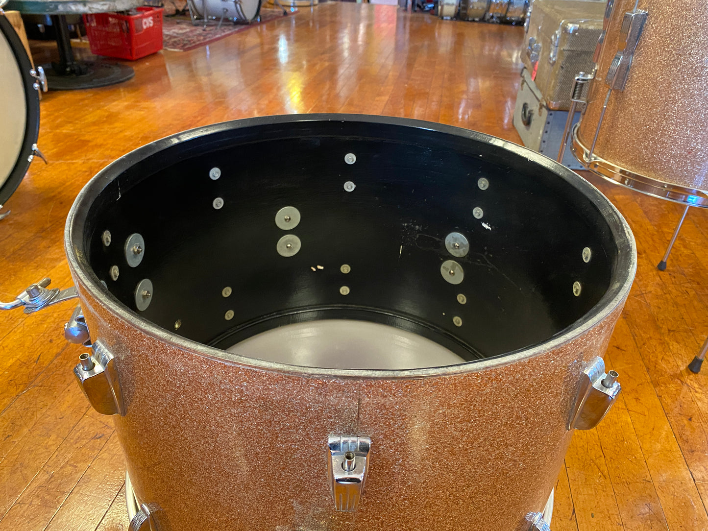 1960's Ludwig Downbeat in Champagne Sparkle 14x20 14x14 8x12
